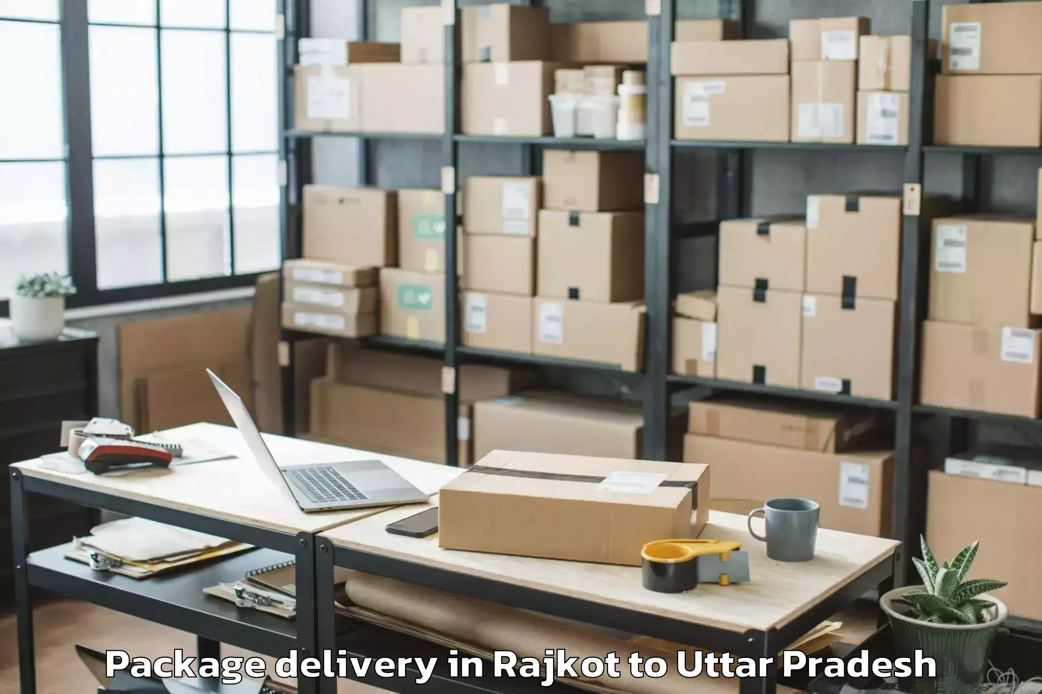 Book Rajkot to Talbehat Package Delivery Online